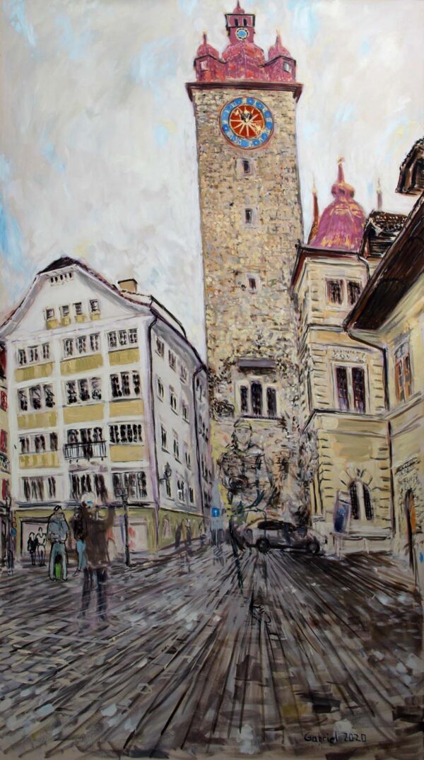 Ölbild Rathauskirche Luzern